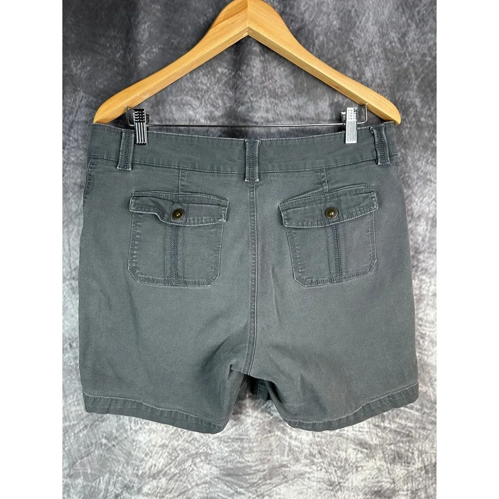 Lee Utility Shorts Women size 14 Medium Gray Mid-rise Stretch Cotton Cargo